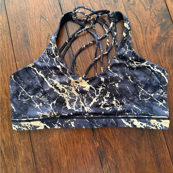 Constantly Varied Gear CVG Butterfly Back Sports Bra Black w/ Gold Marble  XL - Picture 5 of 7